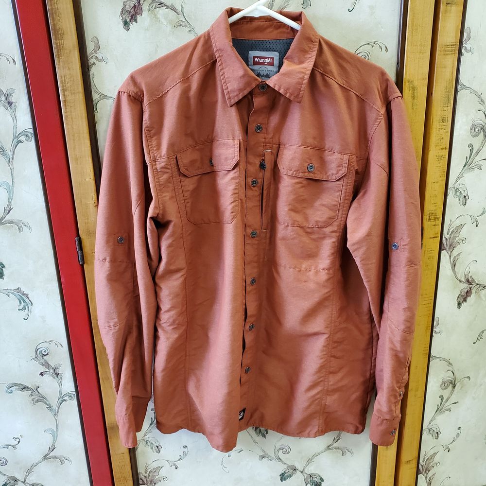 Wrangler Pro Gear Mens M Western Cowboycore Workwear Button Down Shirt